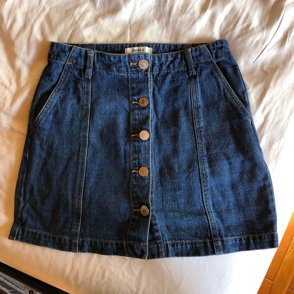 Forever 21 Denim Button Skirt